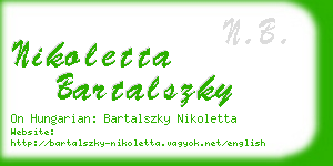 nikoletta bartalszky business card